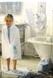 8960 KIDS BATH HOOD COVERUP,BAG,ORGANIZER,SLIPPERS,MAT PATTERN